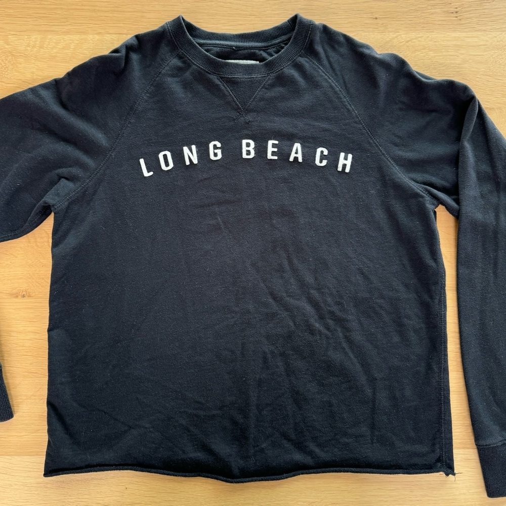 Port Long Beach Felt Letters Crewneck Black Size M